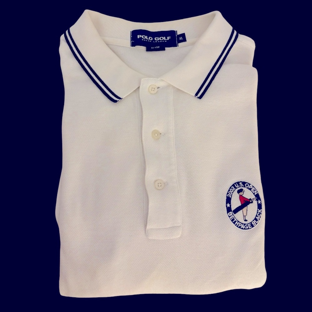 🎉VINTAGE POLO GOLF 2002 US OPEN at Bethoage Black Golf Shirt🎊